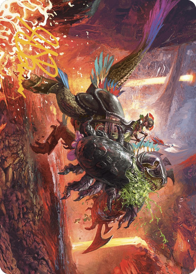 Image of Triumphant Chomp Art Card (Gold-Stamped Signature) [The Lost Caverns of Ixalan Art Series]
