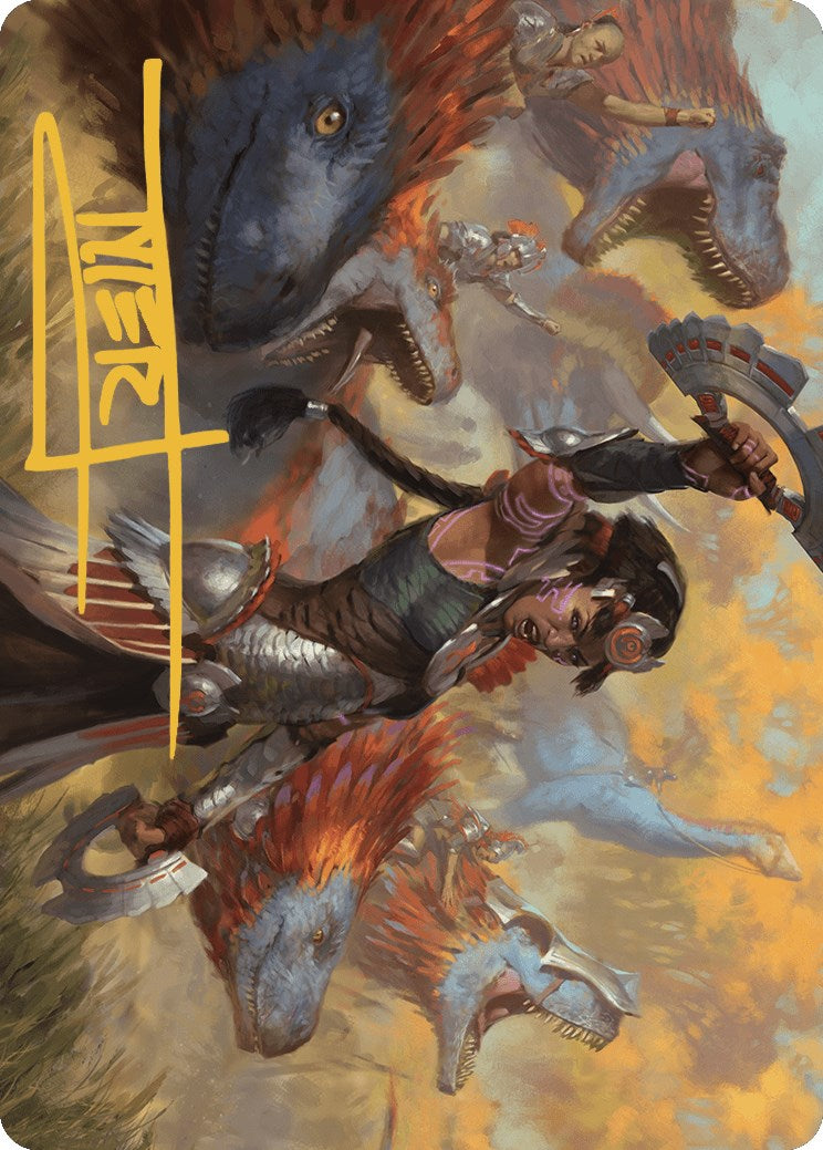 Image of Huatli, Poet of Unity Art Card (Gold-Stamped Signature) [The Lost Caverns of Ixalan Art Series]
