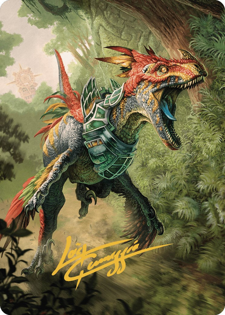 Image of Dinosaur Token Art Card (Gold-Stamped Signature) [The Lost Caverns of Ixalan Art Series]