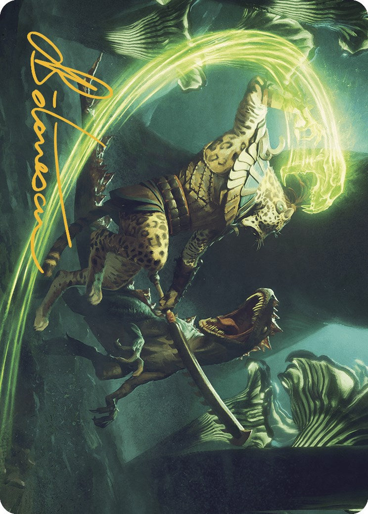 Image of Contest of Claws Art Card (Gold-Stamped Signature) [The Lost Caverns of Ixalan Art Series]