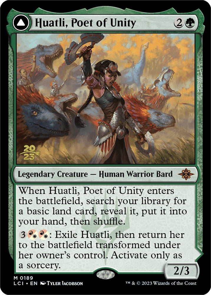 Image of Huatli, Poet of Unity // Roar of the Fifth People [The Lost Caverns of Ixalan Prerelease Cards]