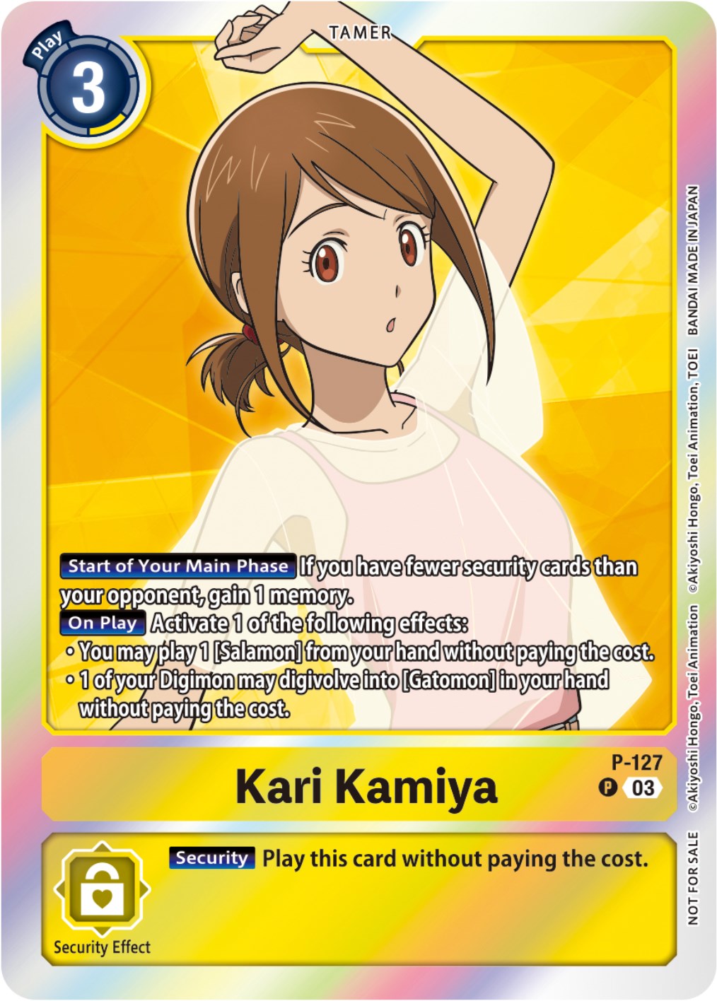Image of Kari Kamiya [P-127] (Tamer Party Pack -The Beginning- Ver. 2.0) [Promotional Cards]