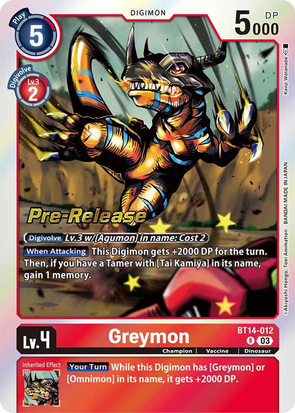 Image of Greymon [BT14-012] [Blast Ace Pre-Release Cards]