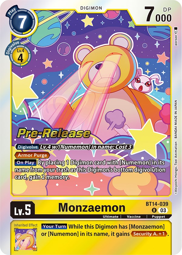 Image of Monzaemon [BT14-039] [Blast Ace Pre-Release Cards]