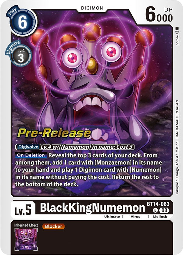 Image of BlackKingNumemon [BT14-063] [Blast Ace Pre-Release Cards]