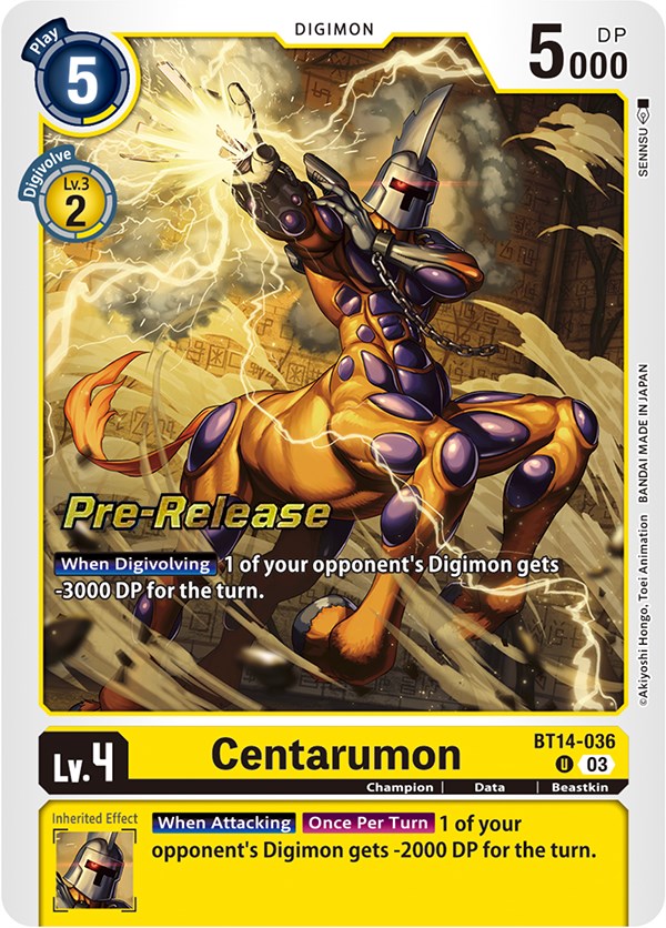 Image of Centarumon [BT14-036] [Blast Ace Pre-Release Cards]