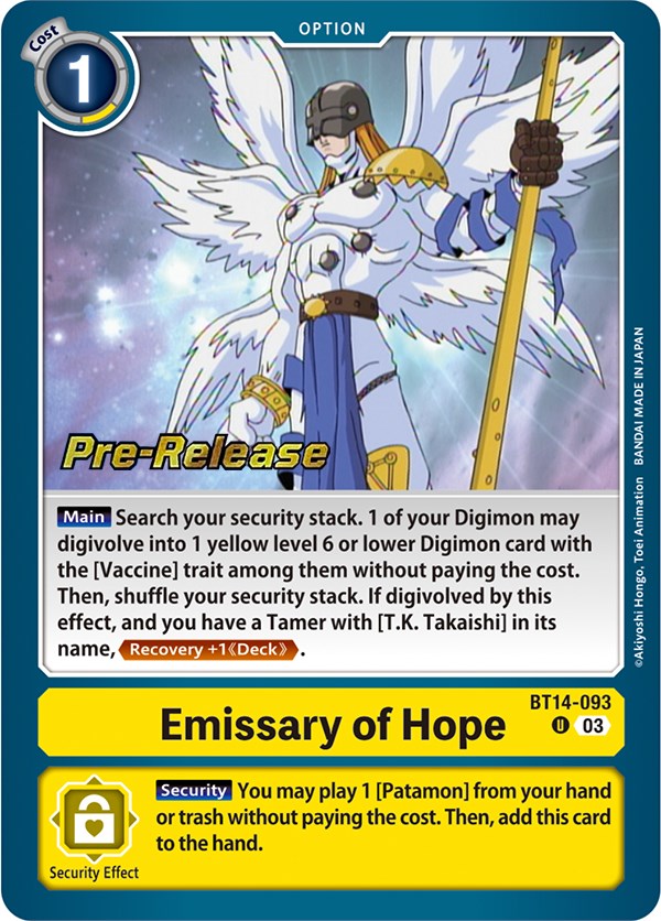 Image of Emissary of Hope [BT14-093] [Blast Ace Pre-Release Cards]