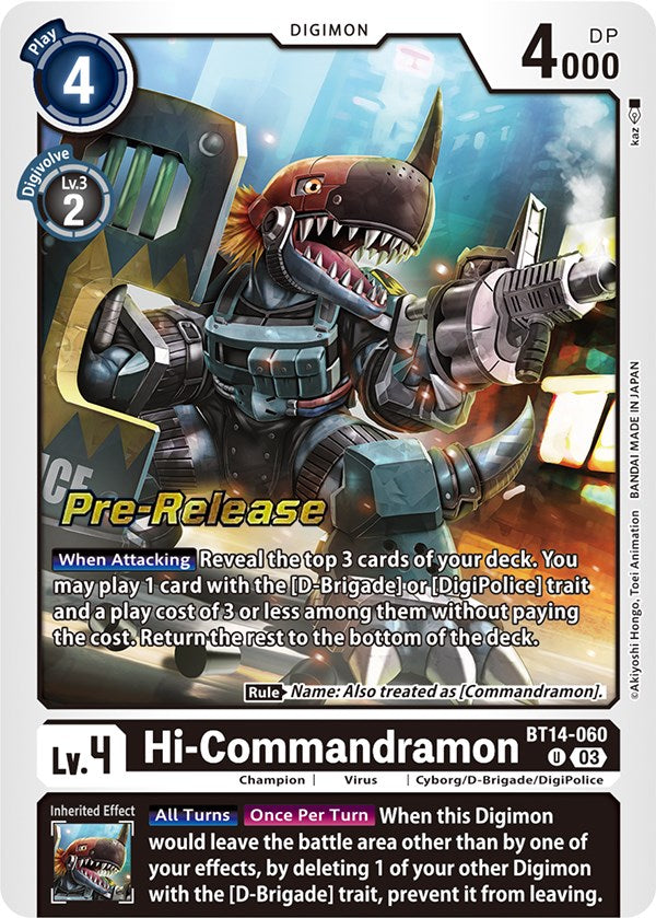 Image of Hi-Commandramon [BT14-060] [Blast Ace Pre-Release Cards]