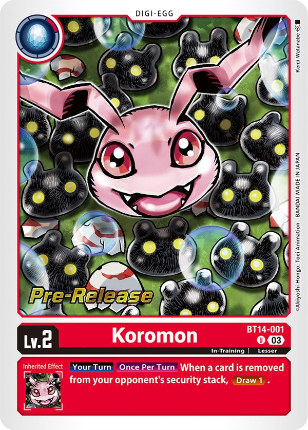 Image of Koromon [BT14-001] [Blast Ace Pre-Release Cards]