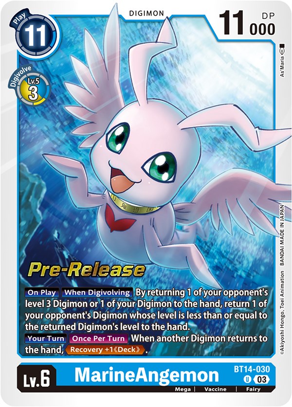 Image of MarineAngemon [BT14-030] [Blast Ace Pre-Release Cards]