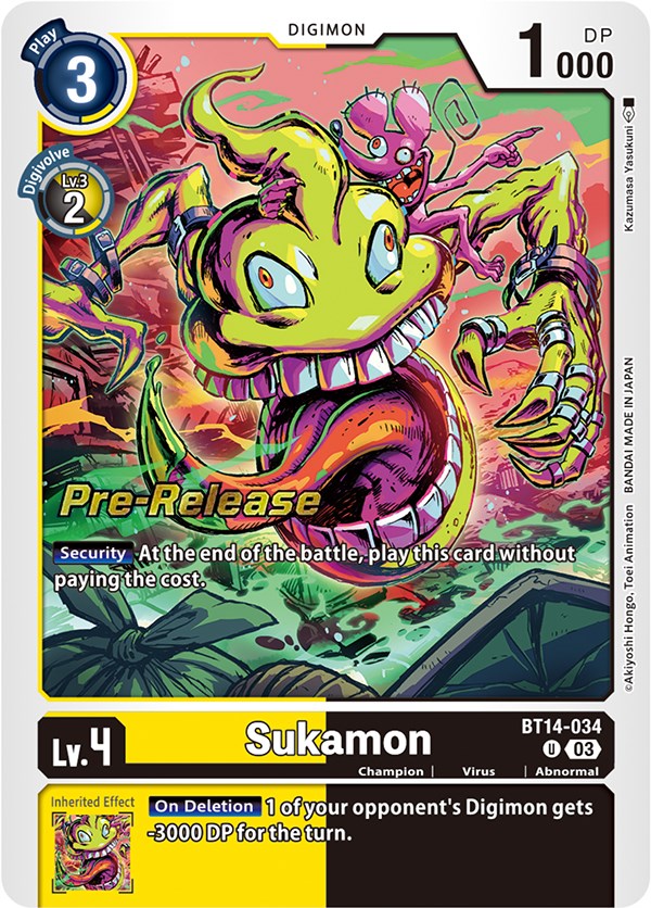 Image of Sukamon [BT14-034] [Blast Ace Pre-Release Cards]