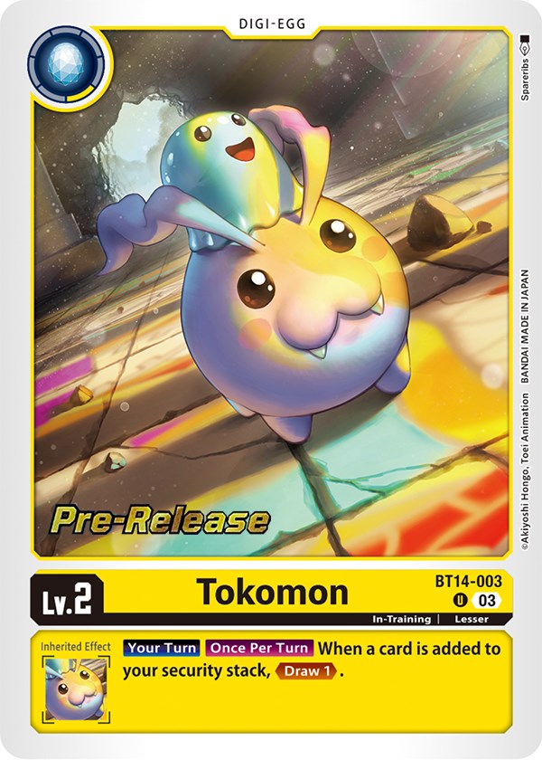 Image of Tokomon [BT14-003] [Blast Ace Pre-Release Cards]