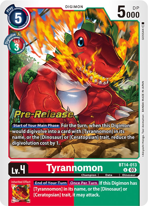 Image of Tyrannomon [BT14-013] [Blast Ace Pre-Release Cards]