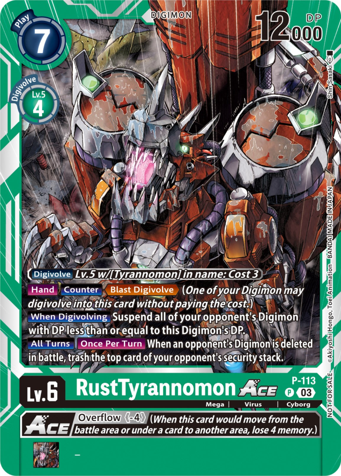 Image of RustTyrannomon Ace [P-113] (3rd Anniversary Survey Pack) [Promotional Cards]
