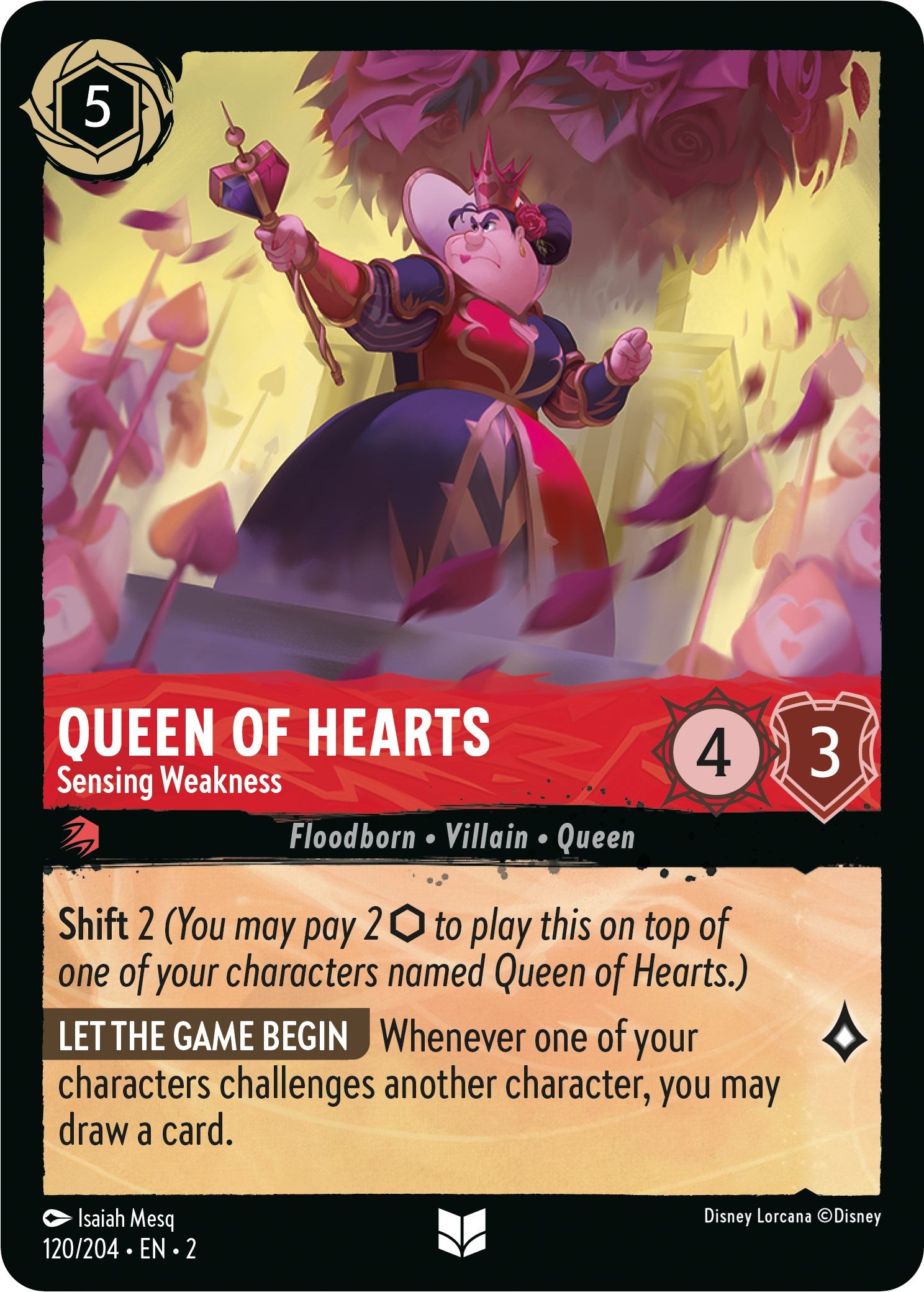 Image of Queen of Hearts - Sensing Weakness (120/204) [Rise of the Floodborn]