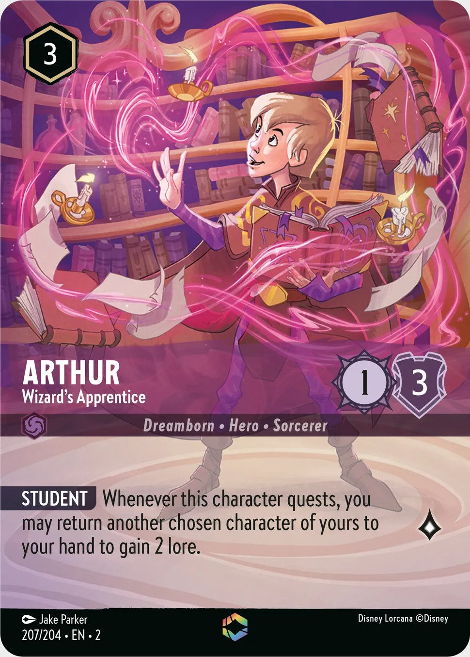 Image of Arthur - Wizard's Apprentice (Enchanted) (207/204) [Rise of the Floodborn]