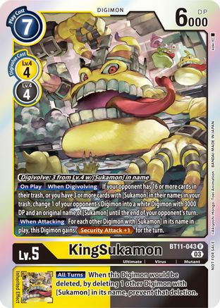 Image of KingSukamon [BT11-043] (Winner Pack -Blast Ace-) [Dimensional Phase]