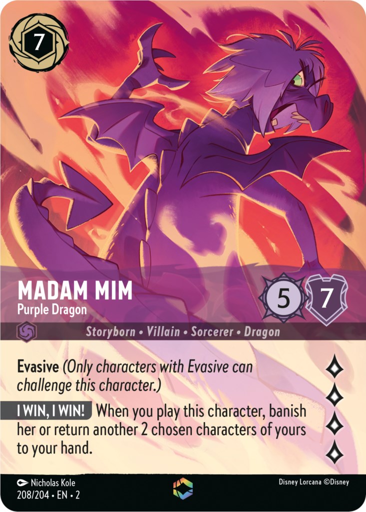 Image of Madam Mim - Purple Dragon (Enchanted) (208/204) [Rise of the Floodborn]