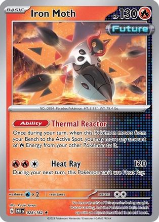 Image of Iron Moth (028/182) (Cosmos Holo) [Scarlet & Violet: Paradox Rift]