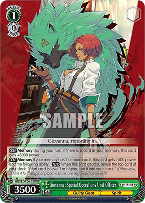 Image of Giovanna: Special Operations Unit Officer (GGST/SX06-028 RR) [Guilty Gear -Strive-]