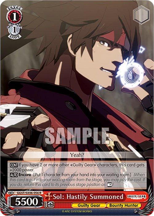 Image of Sol: Hastily Summoned (GGST/SX06-056 R) [Guilty Gear -Strive-]