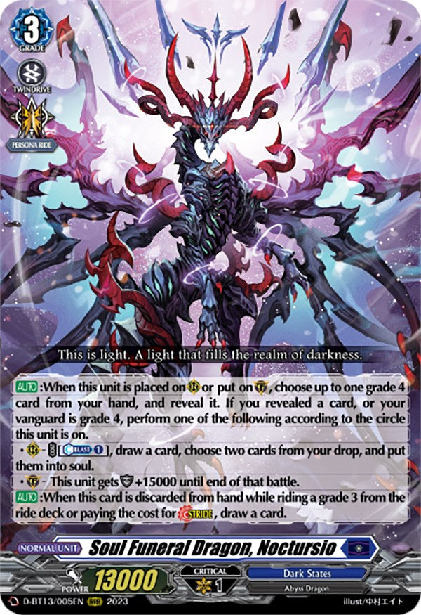 Image of Soul Funeral Dragon, Noctursio (D-BT13/005EN) [Flight of Chakrabarthi]