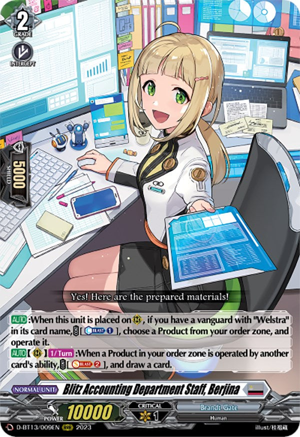 Image of Blitz Accounting Department Staff, Berjina (D-BT13/009EN) [Flight of Chakrabarthi]
