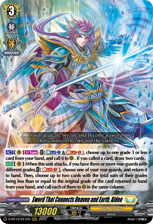 Image of Sword That Connects Heaven and Earth, Alden (D-BT13/011EN) [Flight of Chakrabarthi]