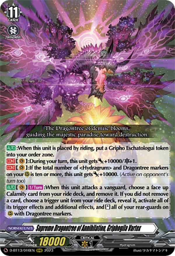 Image of Supreme Dragontree of Annihilation, Griphogila Vartex (D-BT13/016EN) [Flight of Chakrabarthi]