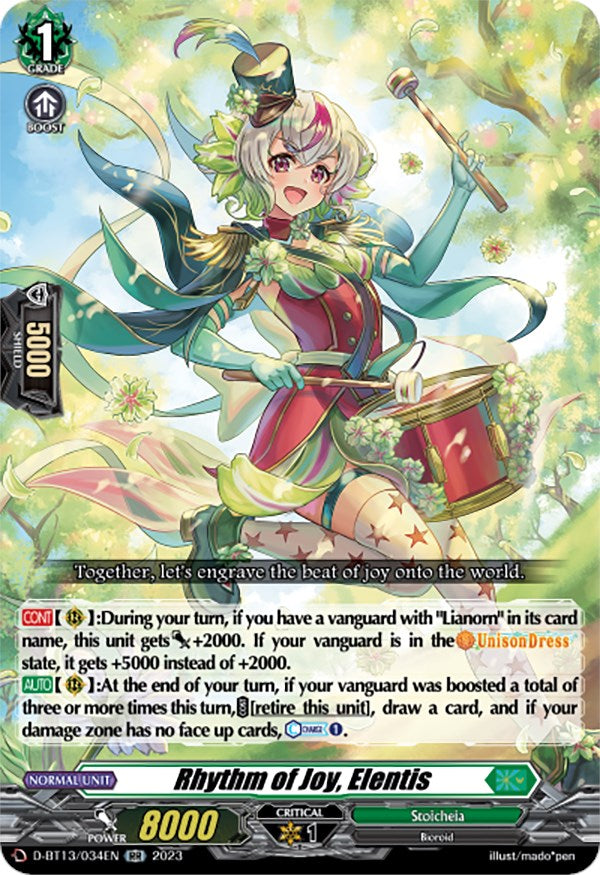 Image of Rhythm of Joy, Elentis (D-BT13/034EN) [Flight of Chakrabarthi]