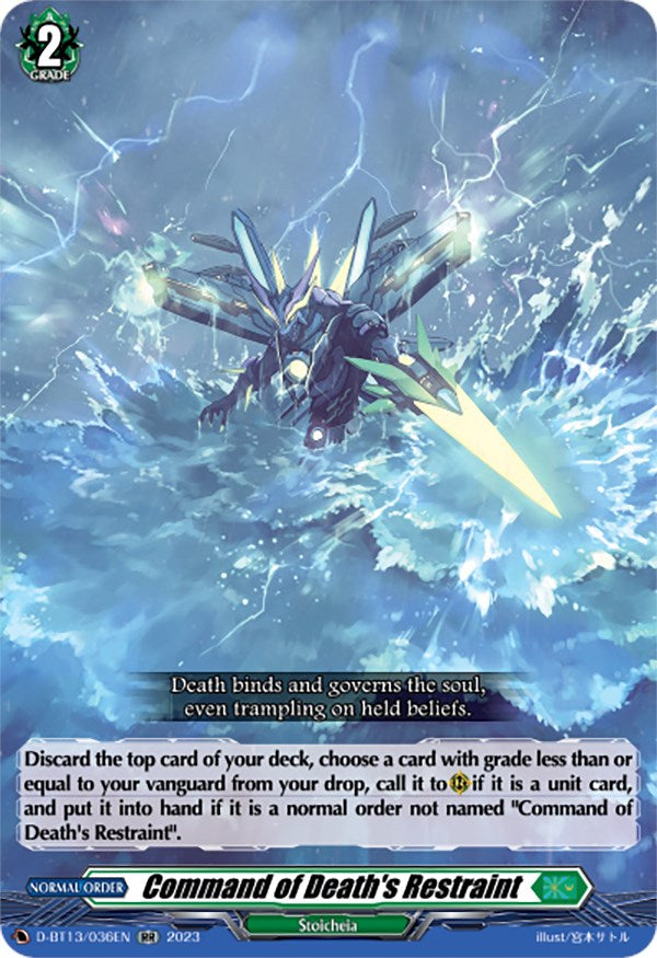 Image of Command of Death's Restraint (D-BT13/036EN) [Flight of Chakrabarthi]