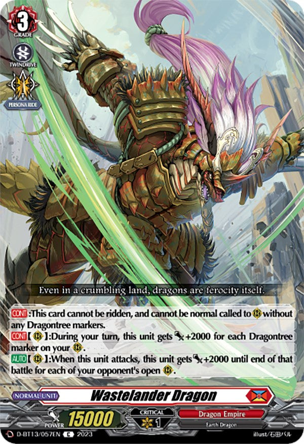 Image of Wastelander Dragon (D-BT13/057EN) [Flight of Chakrabarthi]
