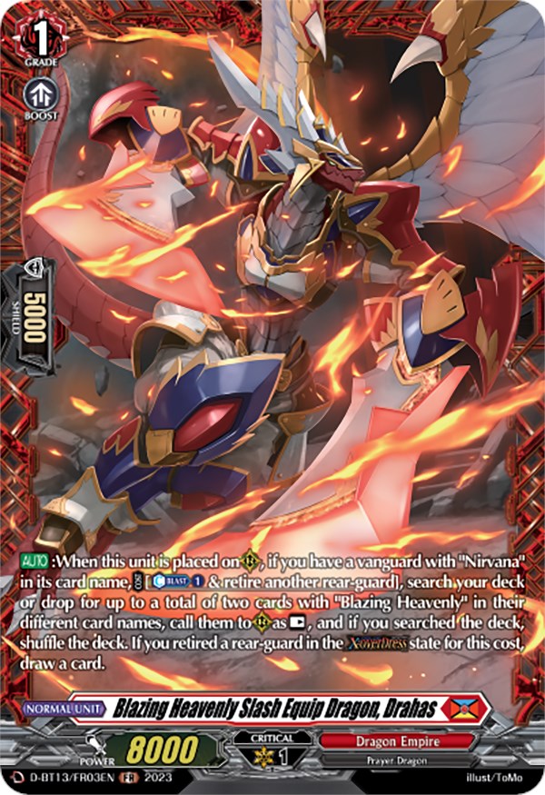 Image of Blazing Heavenly Slash Equip Dragon, Drahas (FR) (D-BT13/FR03EN) [Flight of Chakrabarthi]