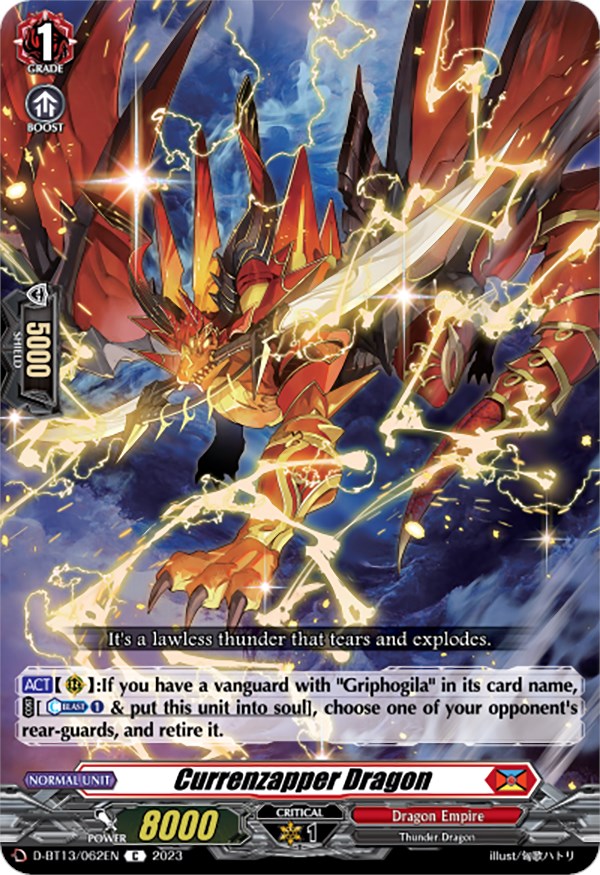 Image of Currenzapper Dragon (D-BT13/062EN) [Flight of Chakrabarthi]