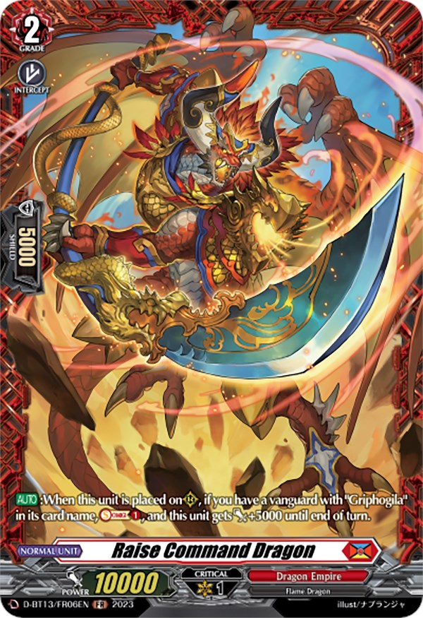 Image of Raise Command Dragon (FR) (D-BT13/FR06EN) [Flight of Chakrabarthi]
