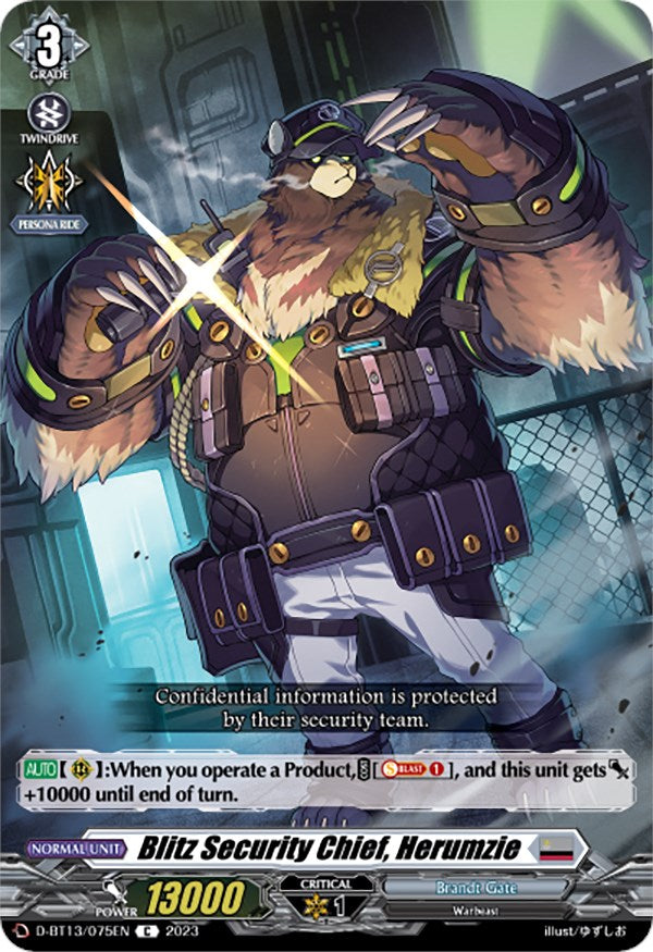 Image of Blitz Security Chief, Herumzie (D-BT13/075EN) [Flight of Chakrabarthi]