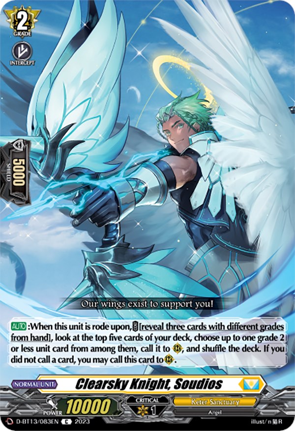 Image of Clearsky Knight, Soudios (D-BT13/083EN) [Flight of Chakrabarthi]