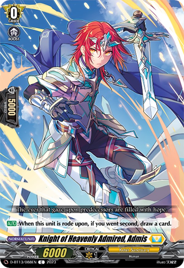 Image of Knight of Heavenly Admired, Admis (D-BT13/088EN) [Flight of Chakrabarthi]