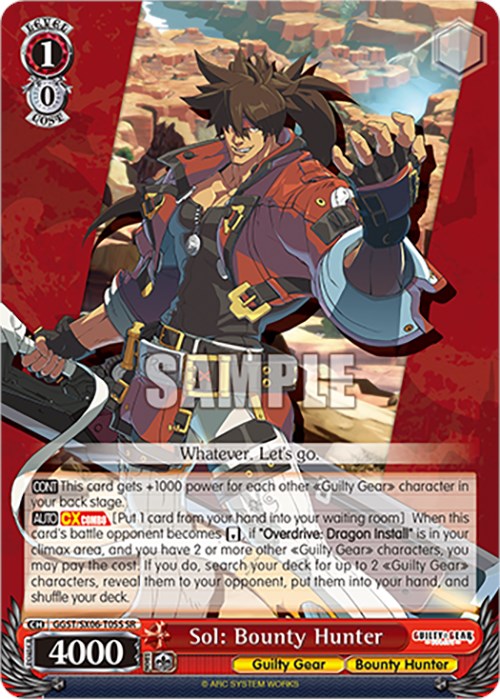 Image of Sol: Bounty Hunter (GGST/SX06-T05S SR) [Guilty Gear -Strive-]