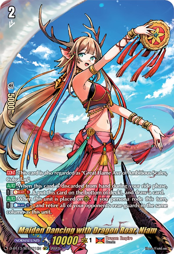 Image of Maiden Dancing with Dragon Roar, Niam (SECP) (D-BT13/SECP01EN) [Flight of Chakrabarthi]