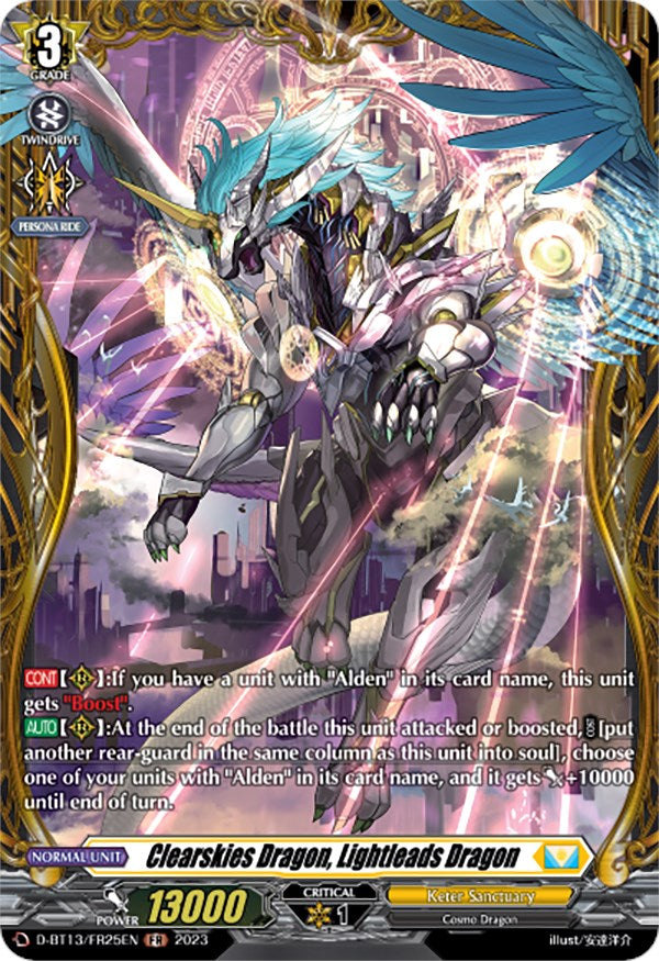 Image of Clearskies Dragon, Lightleads Dragon (FR) (D-BT13/FR25EN) [Flight of Chakrabarthi]