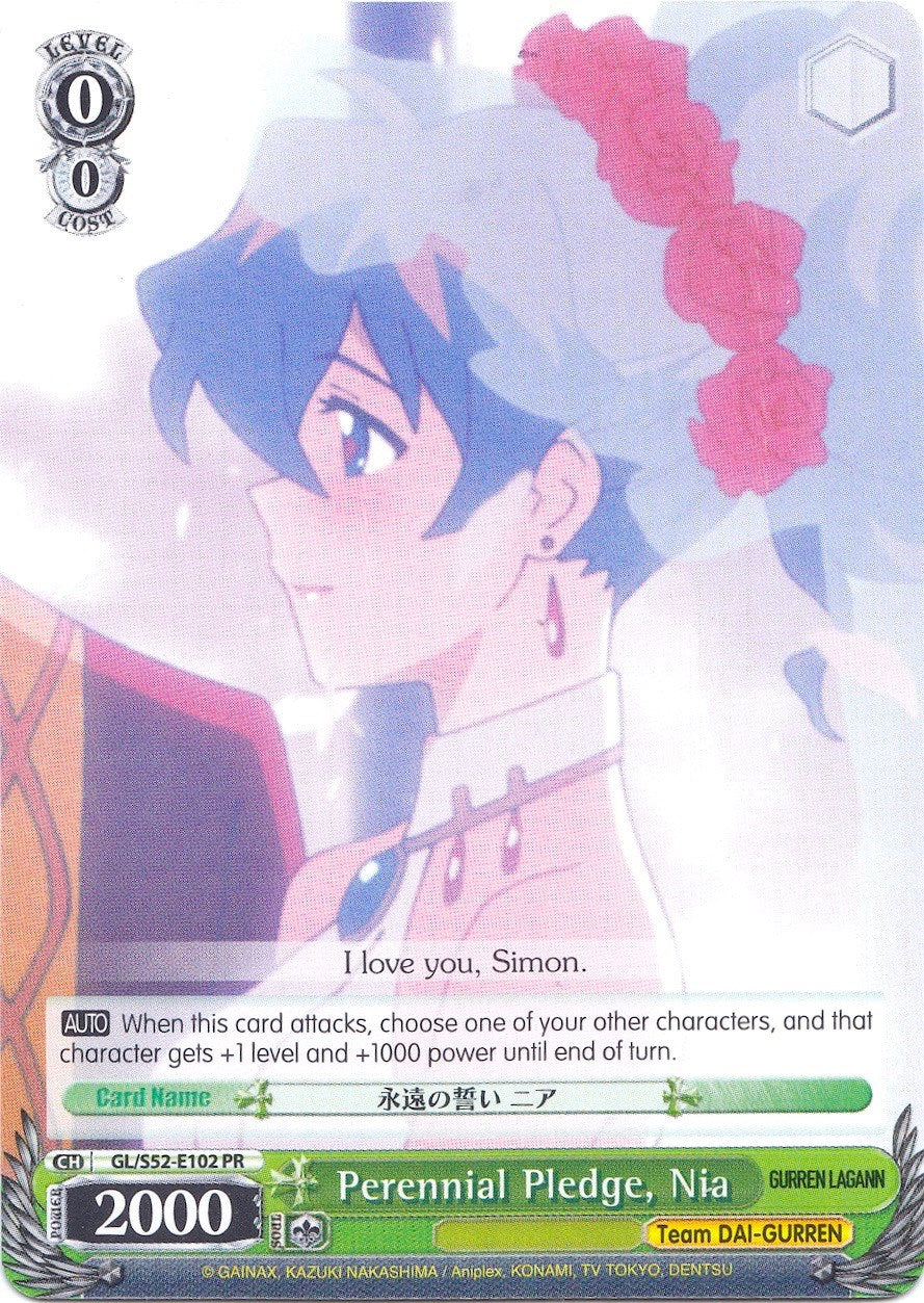 Image of Perennial Pledge, Nia (GL/S52-E102 PR) (Promo) [Gurren Lagann]