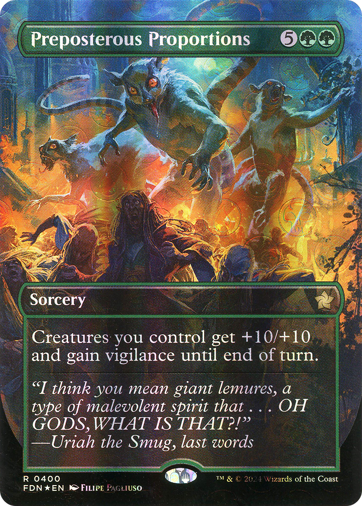 Image of Preposterous Proportions (Borderless) (Mana Foil) [Foundations]