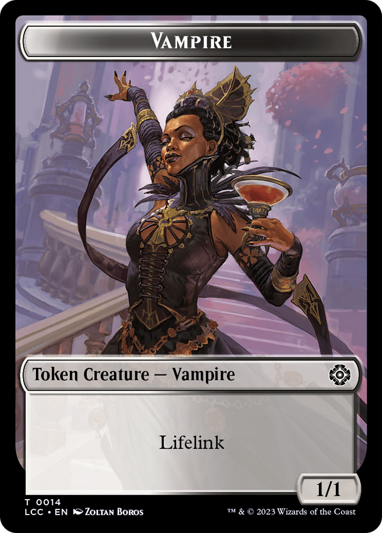 Image of Vampire (0014) // Vampire Demon Double-Sided Token [The Lost Caverns of Ixalan Commander Tokens]