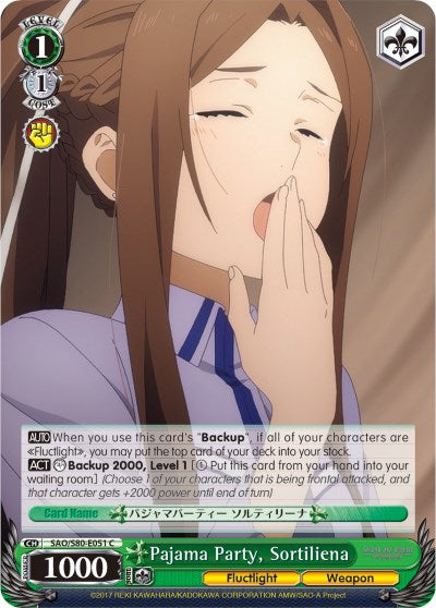Image of Pajama Party, Sortiliena (SAO/S80-E051 C) [Sword Art Online -Alicization- Vol.2]
