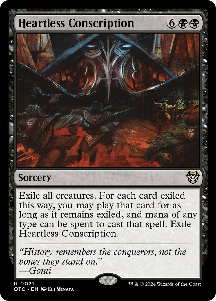 Image of Heartless Conscription [Outlaws of Thunder Junction Commander]