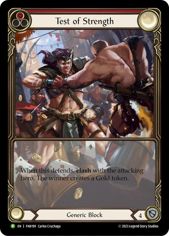 Image of Test of Strength (Red) [FAB199] (Promo)  Rainbow Foil
