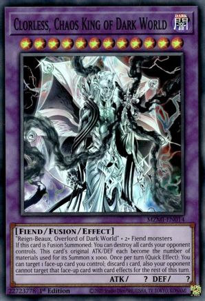 Image of Clorless, Chaos King of Dark World [MZMI-EN014] Super Rare