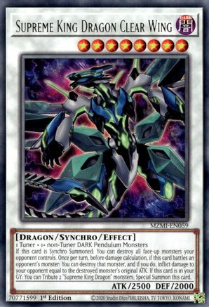 Image of Supreme King Dragon Clear Wing [MZMI-EN059] Rare