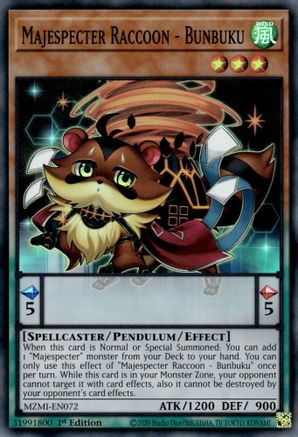 Image of Majespecter Raccoon - Bunbuku [MZMI-EN072] Super Rare